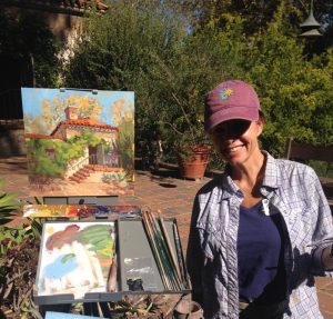 CAC Artist Member, Rita Pacheco painting at The Old Mill.